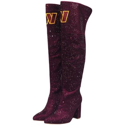  Washington Commanders FABGATING by Cuce Women's Team Color Crystal Over-The-Knee Boots - Burgundy