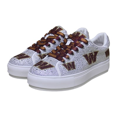  Washington Commanders FABGATING by Cuce Women's Crystal Team Logo Sneakers - White