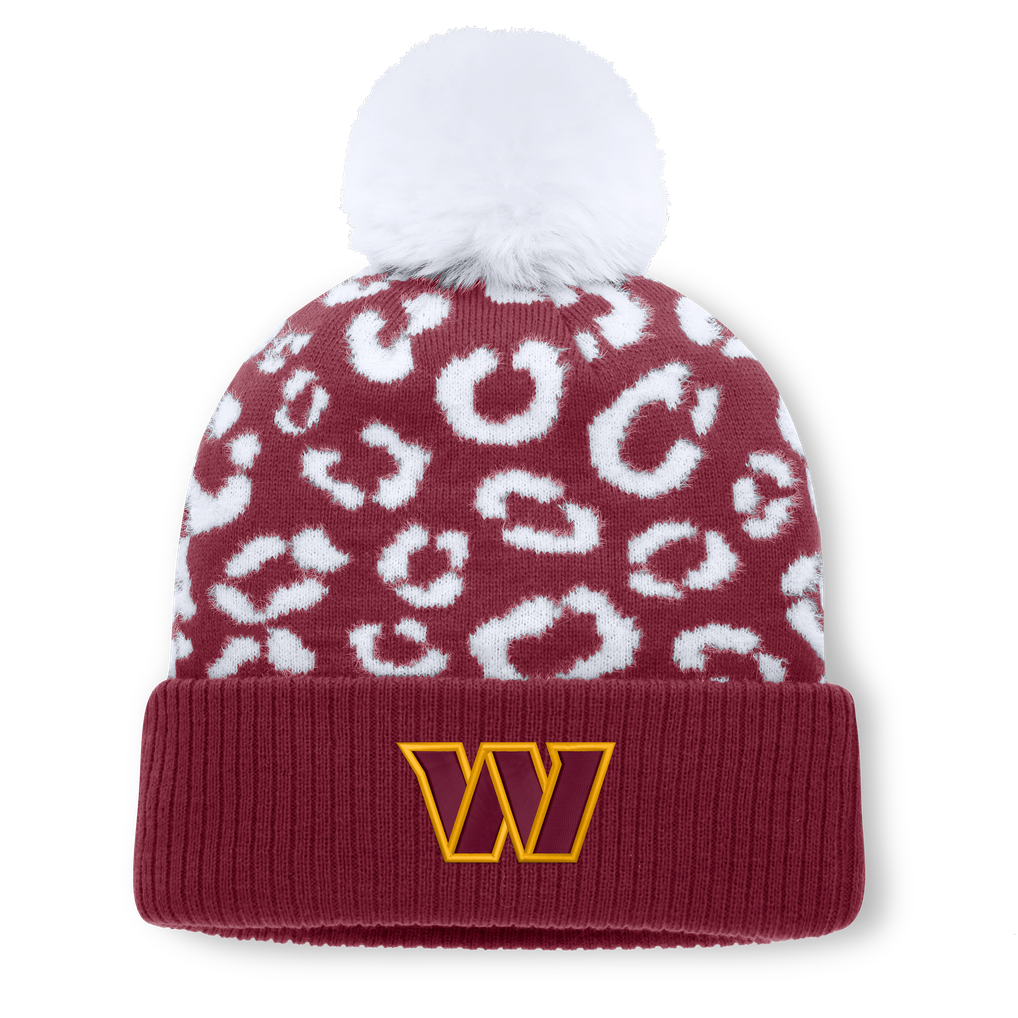 Washington Commanders Fanatics Women's Blur Cuffed Knit Hat with Pom - Burgundy
