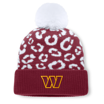 Washington Commanders Fanatics Women's Blur Cuffed Knit Hat with Pom - Burgundy