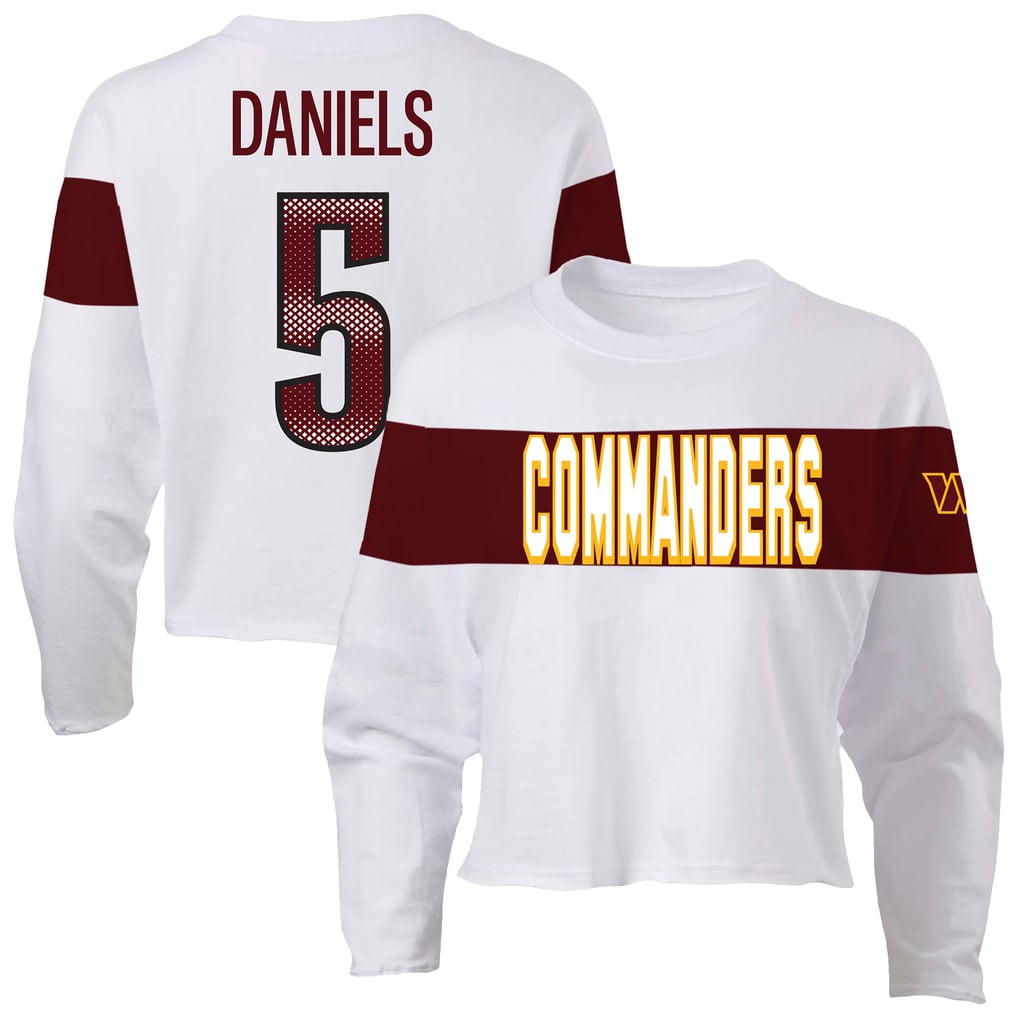 Jayden Daniels Washington Commanders Fanatics Women's Plus Size Name & Number T-Shirt - Ash