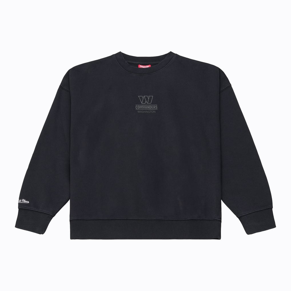 Washington Commanders Mitchell & Ness Women's  Core Essentials Micro Logo Fleece Sweatshirt - Black