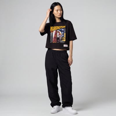  Washington Commanders Mitchell & Ness Women's Street Graphic Boxy Cropped T-Shirt - Black