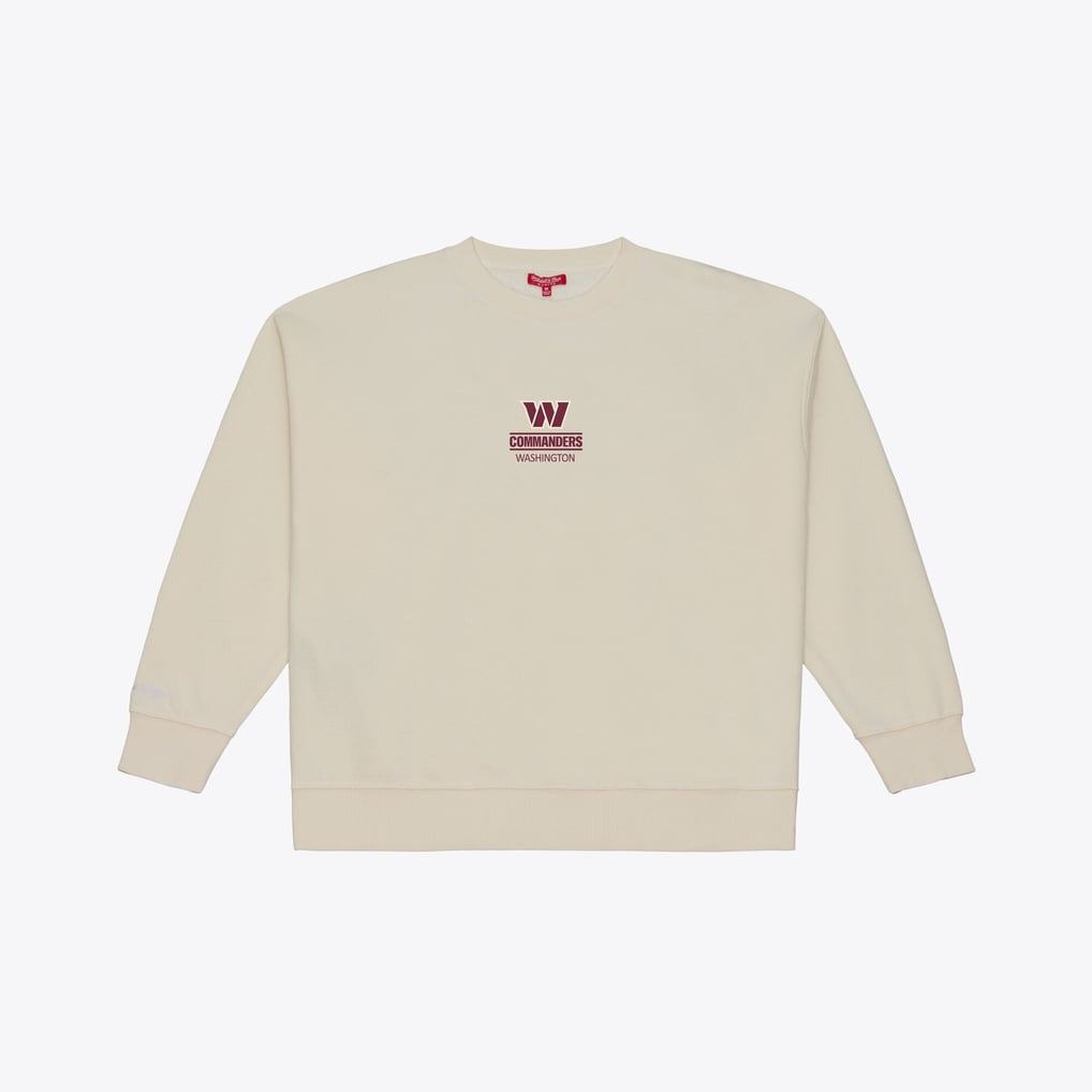 Washington Commanders Mitchell & Ness Women's  Core Essentials Micro Logo Fleece Sweatshirt - Cream
