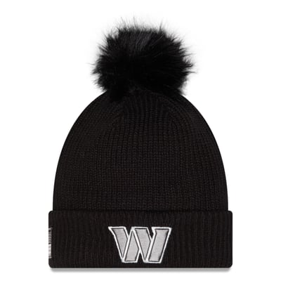 Washington Commanders New Era Women's 2026 Salute To Service Cuffed Knit Hat with Pom - Black