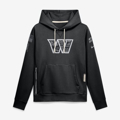  Washington Commanders Nike Women's 2026 Salute to Service Sideline Dri-FIT Pullover Hoodie - Black