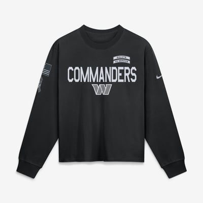  Washington Commanders Nike Women's 2026 Salute to Service Sideline Long Sleeve T-Shirt - Black
