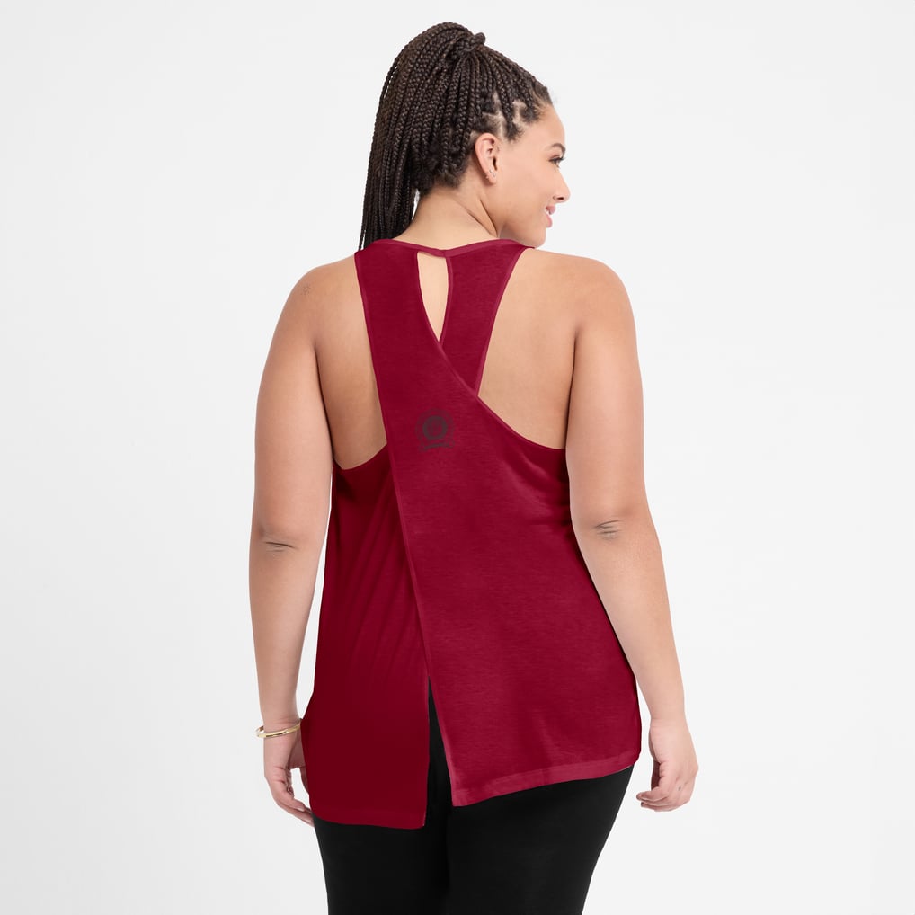 Washington Commanders Nike Women's Glory Open-Back Crisscross Dri-FIT Tank Top - Burgundy