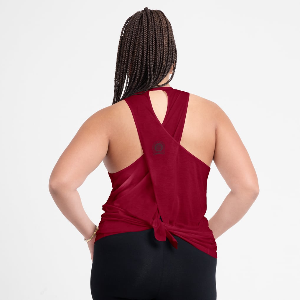 Washington Commanders Nike Women's Glory Open-Back Crisscross Dri-FIT Tank Top - Burgundy