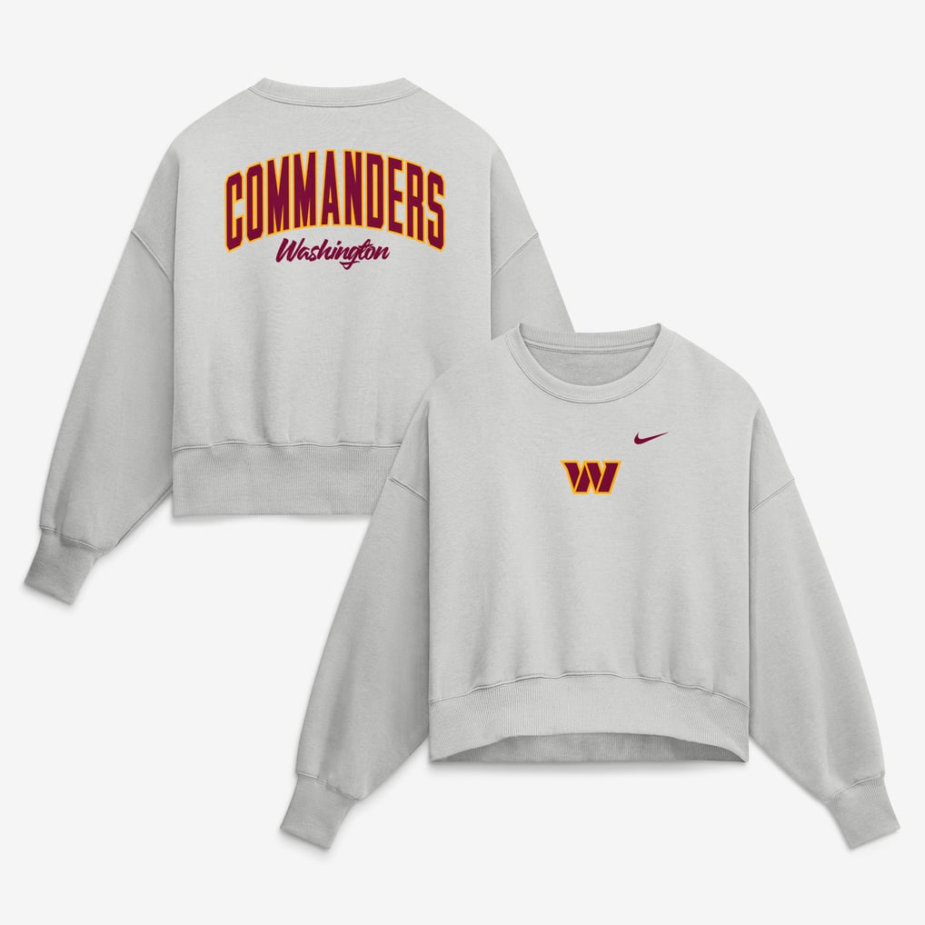  Washington Commanders Nike Women's Oversized Primetime Phoenix Fleece Sweatshirt - Gray