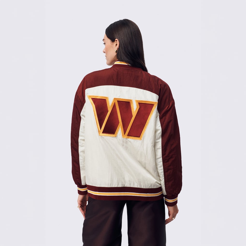  Washington Commanders Terez Women's Double Yoke Bomber Jacket - White