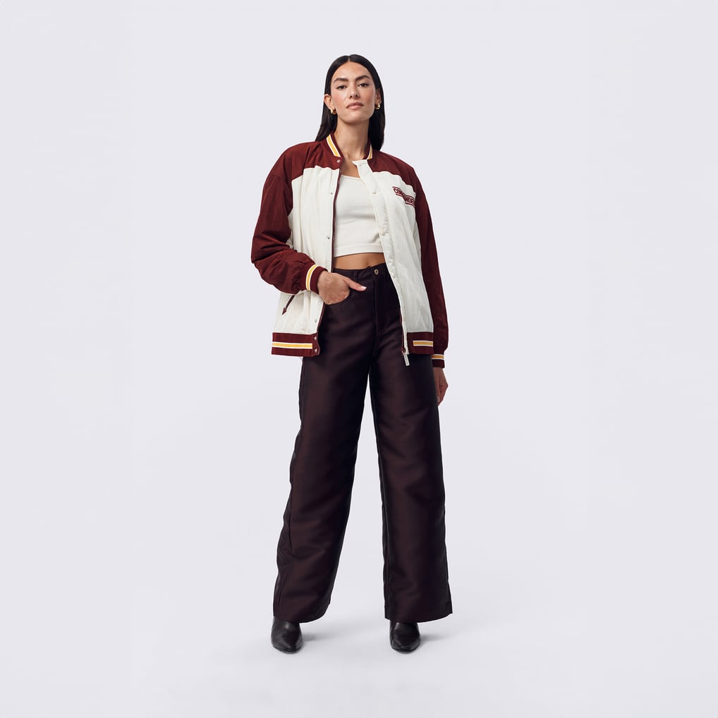  Washington Commanders Terez Women's Double Yoke Bomber Jacket - White