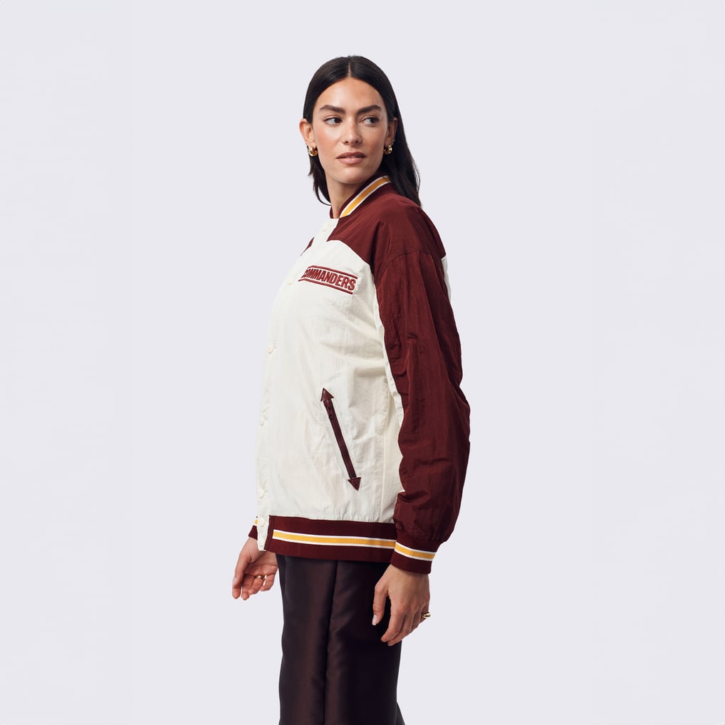  Washington Commanders Terez Women's Double Yoke Bomber Jacket - White