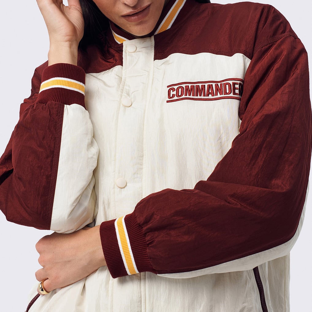  Washington Commanders Terez Women's Double Yoke Bomber Jacket - White