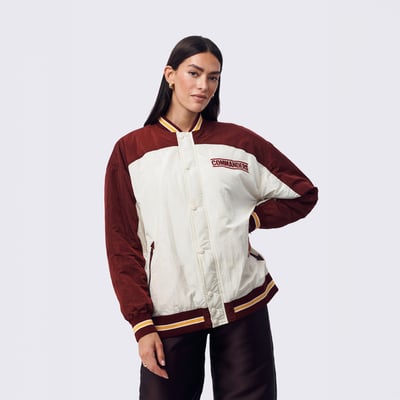  Washington Commanders Terez Women's Double Yoke Bomber Jacket - White