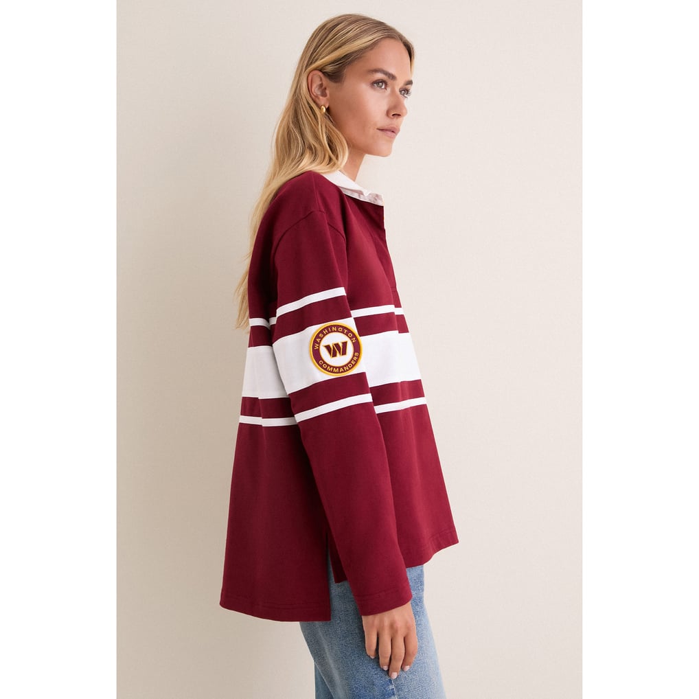 Women's Washington Commanders Tuckernuck Burgundy Rugby Long Sleeve Polo