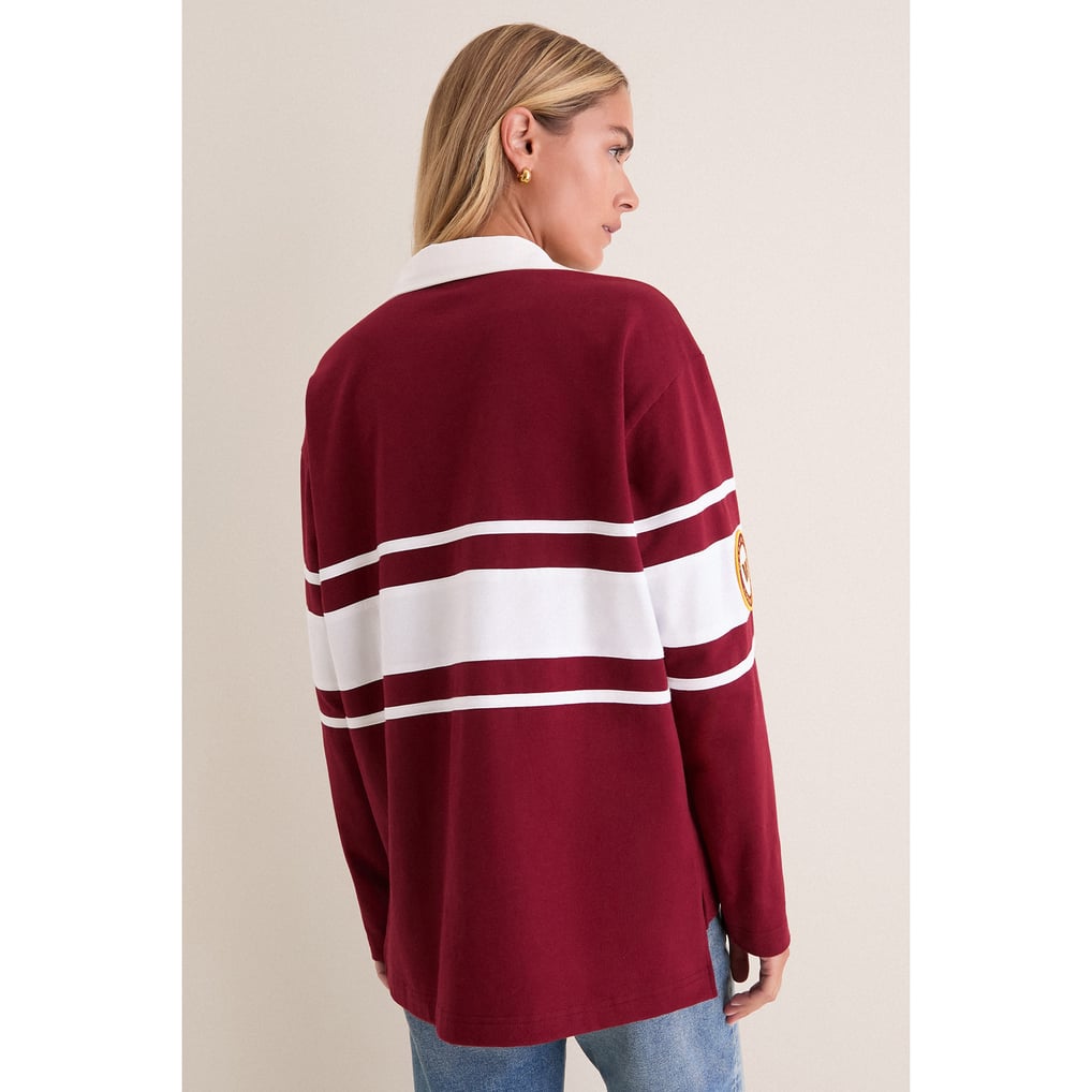 Women's Washington Commanders Tuckernuck Burgundy Rugby Long Sleeve Polo