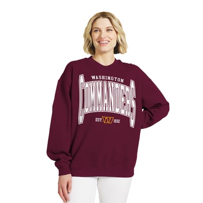  Washington Commanders WEAR by Erin Andrews Women's Oversized Sweatshirt - Burgundy