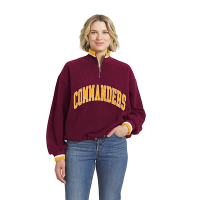  Washington Commanders WEAR by Erin Andrews Women's Polar Fleece Half-Zip Pullover - Burgundy