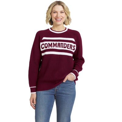  Washington Commanders WEAR by Erin Andrews Women's Raglan Shaker Sweater - Burgundy