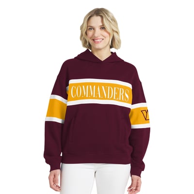  Washington Commanders WEAR by Erin Andrews Women's Stripe Hoodie - Burgundy