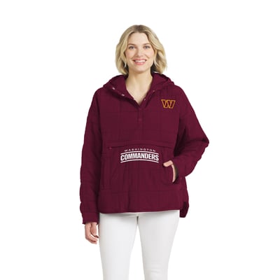  Washington Commanders WEAR by Erin Andrews Women's Woven Packable Jacket - Burgundy