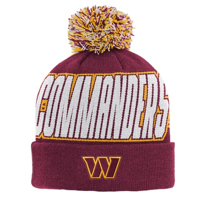 Washington Commanders Outerstuff Youth Cuffed Knit Hat with Pom - Burgundy
