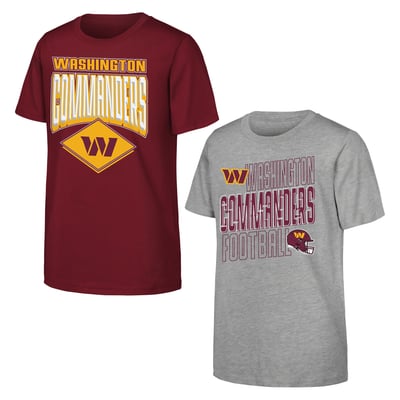 Washington Commanders Outerstuff Youth Trench Kings 2-Pack T-Shirt Set - Burgundy/Gray