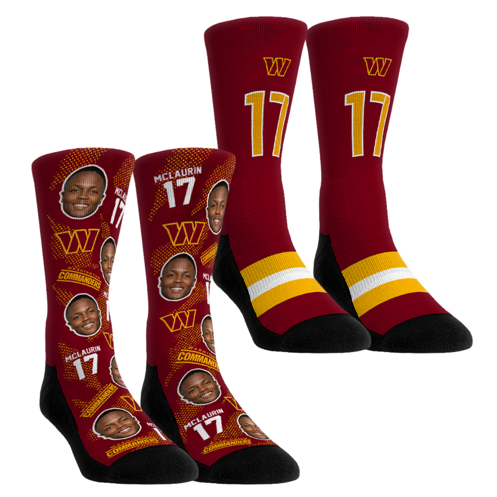 Terry McLaurin Washington Commanders Rock Em Socks Youth Player Football Guy Two-Pack Crew Sock Set