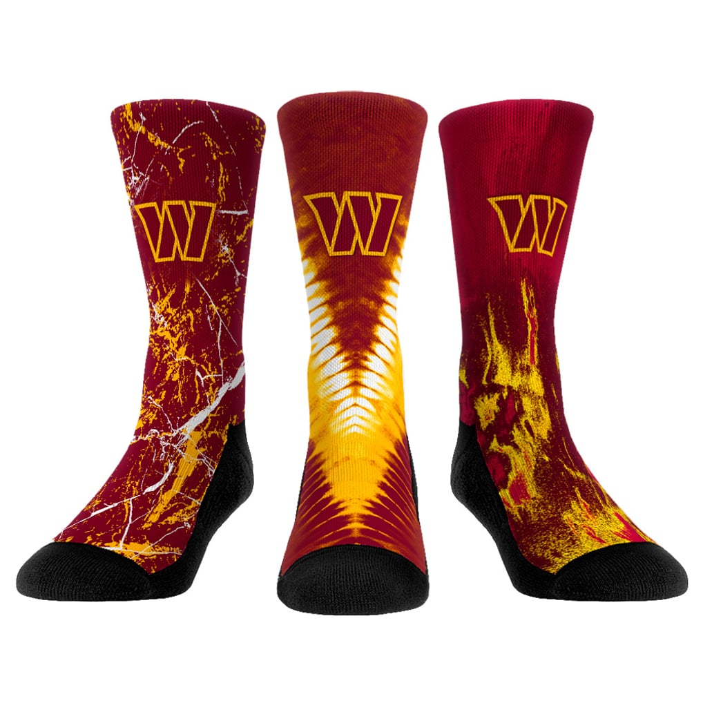  Washington Commanders Rock Em Youth 3-Pack Crew Socks Set - 