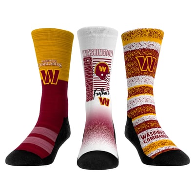  Washington Commanders Rock Em Youth Throwback Three-Pack Crew Sock Set - 