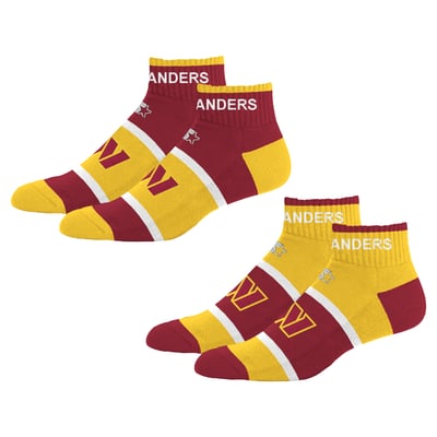  Washington Commanders Starter Youth Season Opener Two-Pack Quarter Socks Set - Burgundy
