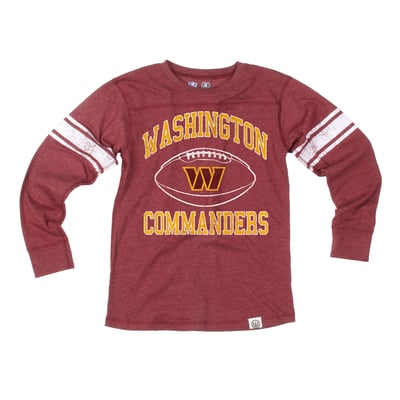 Washington Commanders Wes & Willy Youth Football Jersey Long Sleeve T-Shirt - Burgundy