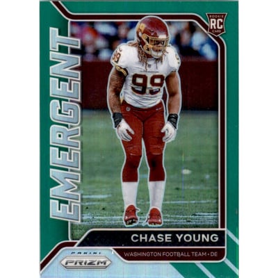 2020 Panini Prizm Emergent Prizms Green #15 Chase Young