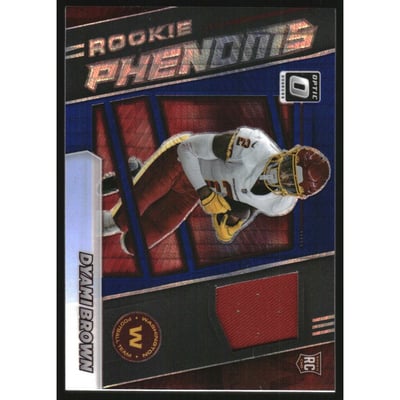 2021 Donruss Optic Rookie Phenoms Jerseys Horizontal Blue Hyper #23 Dyami Brown