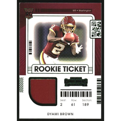 2021 Panini Contenders Rookie Ticket Swatches #25 Dyami Brown