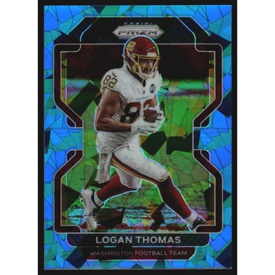 2021 Panini Prizm Prizms Blue Ice #210 Logan Thomas