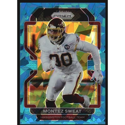 2021 Panini Prizm Prizms Blue Ice #214 Montez Sweat