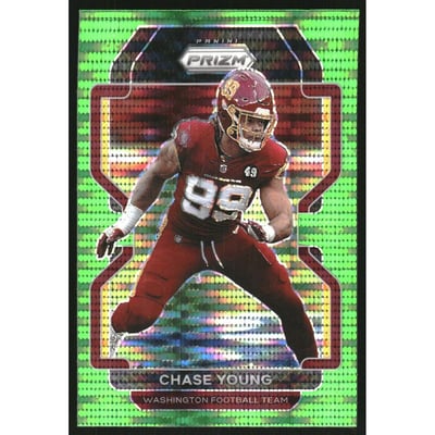 2021 Panini Prizm Prizms Neon Green Pulsar #213 Chase Young