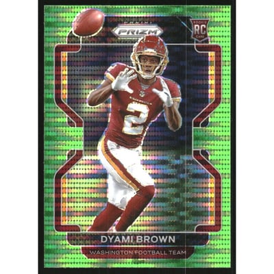 2021 Panini Prizm Prizms Neon Green Pulsar #353 Dyami Brown