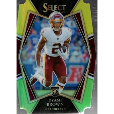 2021 Select Prizm Green and Yellow Die Cut #167 Dyami Brown
