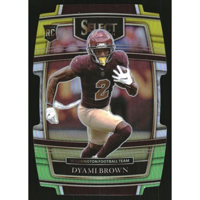 2021 Select Prizm Green and Yellow Die Cut #67 Dyami Brown