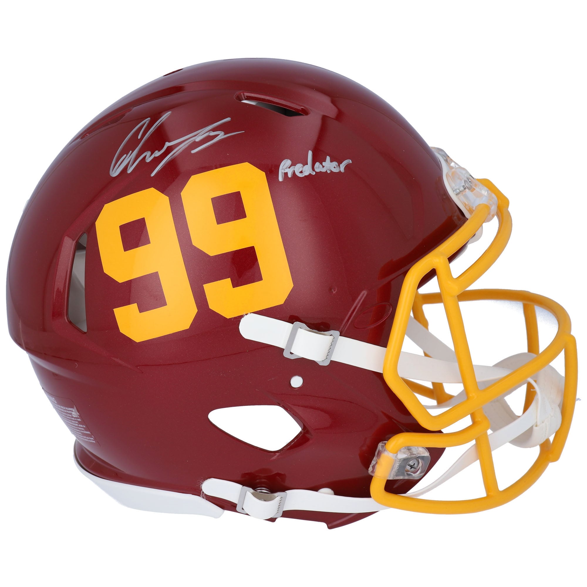 Chase Young Washington Football Team Autographed Riddell 99 Decal
