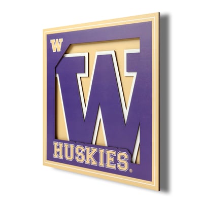 Washington Huskies Fanpoint 12'' x 12'' 3D Logo Wall Art