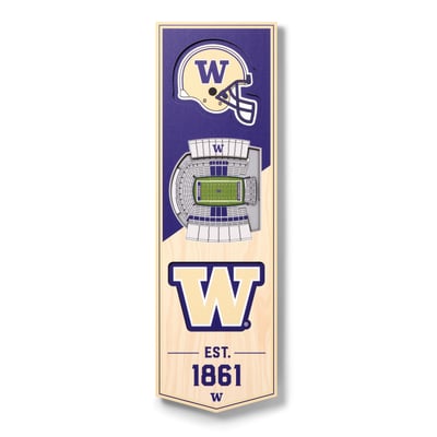 Washington Huskies Fanpoint 6'' x 19'' 3D StadiumView Banner