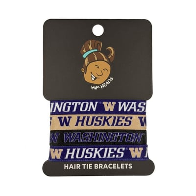  Washington Huskies Hip Heads Four-Pack of Hair Tie Bracelets