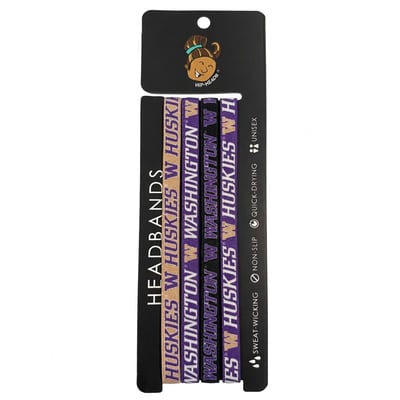  Washington Huskies Hip Heads Four-Pack of Thin Headbands
