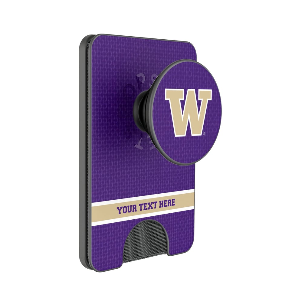 Washington Huskies Keyscaper Personalized Endzone Solid PopSockets Magnetic Wallet