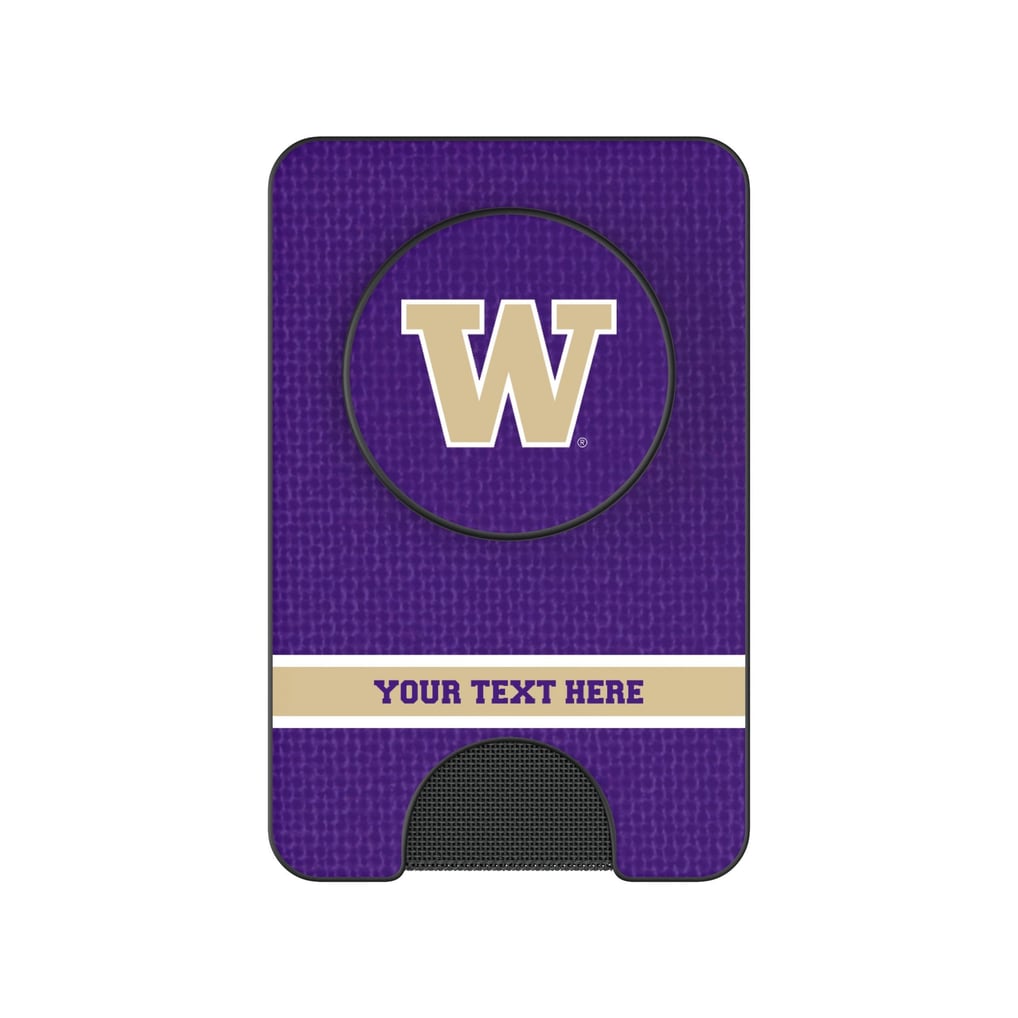 Washington Huskies Keyscaper Personalized Endzone Solid PopSockets Magnetic Wallet