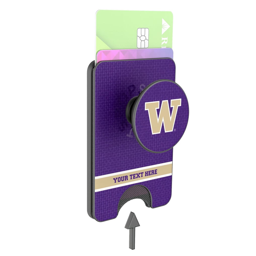Washington Huskies Keyscaper Personalized Endzone Solid PopSockets Magnetic Wallet